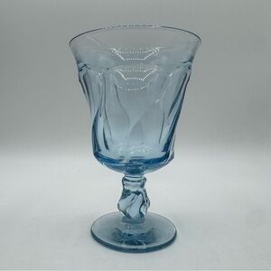Vintage Fostoria Glass Jamestown Blue Swirl Goblet